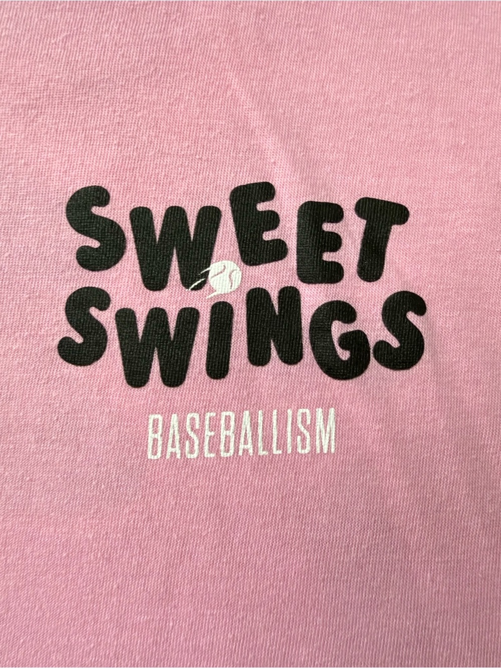 Sweet Swings Baseballism Pink Short Sleeve Tee